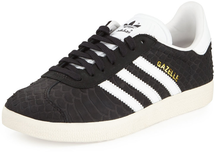 adidas Gazelle Original Snake-Embossed Sneaker, Black/Crystal White - ShopStyle