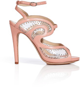 Thumbnail for your product : Aperlaï Leather Studded Stiletto Sandals