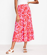 LOFT Jungle Rose Tiered Maxi Skirt