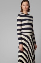 Thumbnail for your product : HUGO BOSS Slim-fit sweater in striped virgin wool