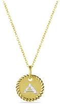 Thumbnail for your product : David Yurman Initial Pendant with Diamonds in Gold on Chain