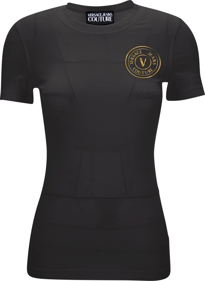 Versace Butterflies Print And Safety Pin Logo T-shirt