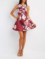 Thumbnail for your product : Charlotte Russe Floral Pleated Skater Dress