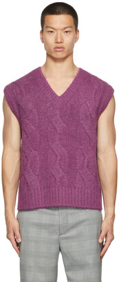 we11done Brushed Cable Knit Vest