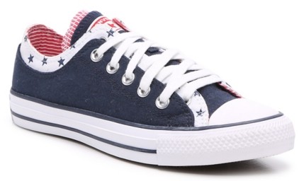 white converse with red stripe