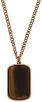 Thumbnail for your product : R.T. James Men's Gold-Tone Brown Stone Dog Tag Pendant Necklace