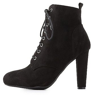 Charlotte Russe Lace-Up Ankle Booties