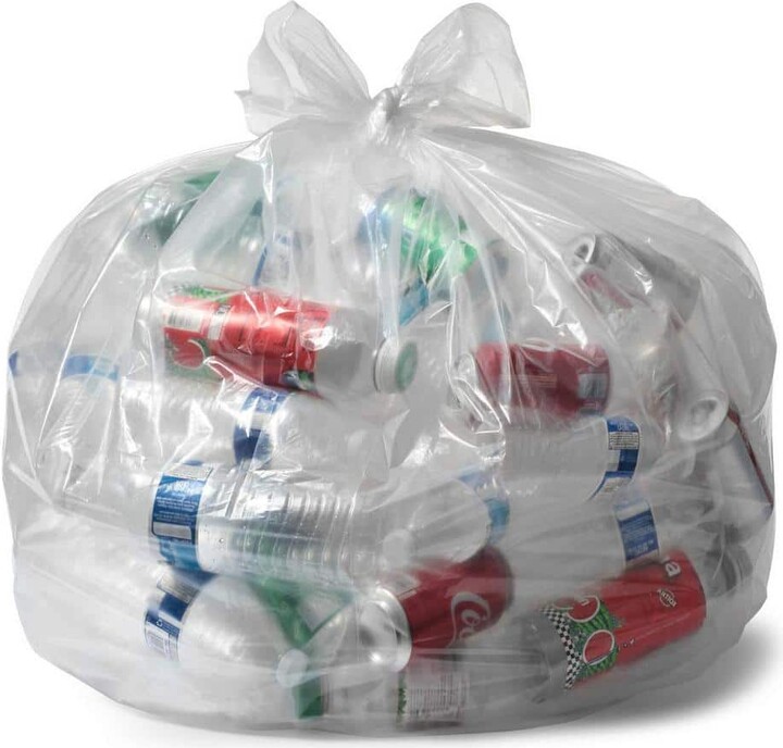 Commander 20-30 Gallon 0.59 MIL Clear Garbage Bags - 30" x 36" - Pack of 250 - For Contractor, Janitorial, & Industrial