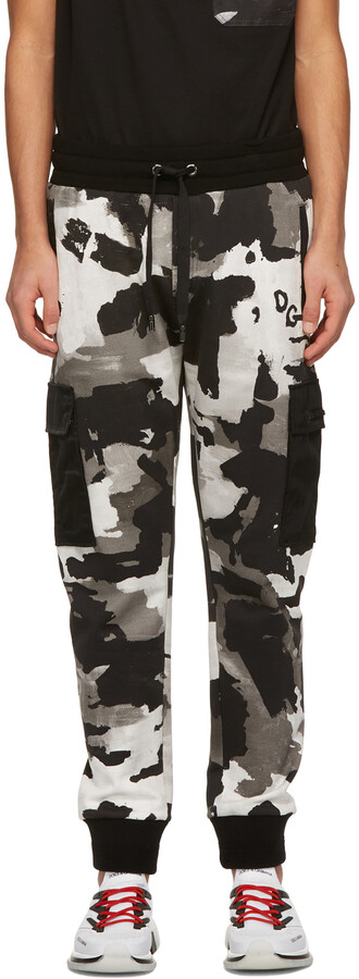 Dolce & Gabbana Black & White Camouflage Jogging Cargo Pants - ShopStyle