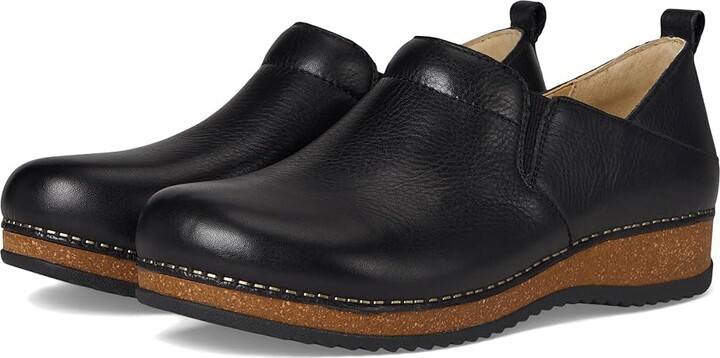 Dansko Meara Women's Flat Shoes Black Waxy Milled : EU 42 (US Women's 11.5-12) Regular Leather