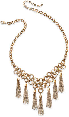 Thalia Sodi Gold-Tone Chain Link Fringe Statement Necklace, Created for Macy's