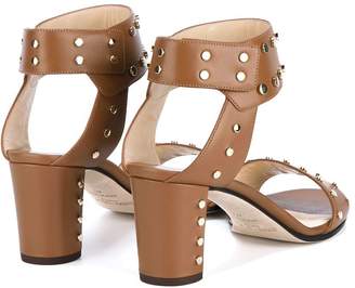 Jimmy Choo Tan Leather Stud Veto 65 sandals