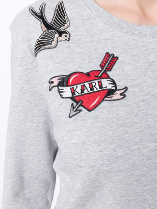 Karl Lagerfeld Paris embroiderd patch sweatshirt