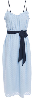 Joie Talei Belted Broderie Anglaise Voile Midi Dress
