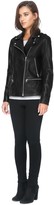 Thumbnail for your product : Soia & Kyo BRYONY moto leather jacket with asymmetrical zipper in black