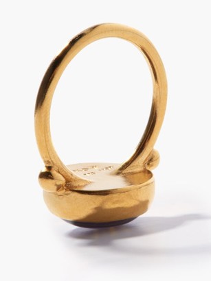 Katerina Makriyianni Evil Eye Lapis-lazuli & Gold-plated Ring - Navy