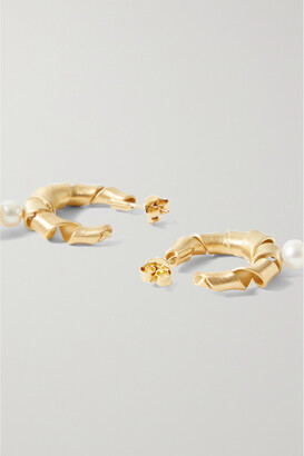 COMPLETEDWORKS Wibble, Wobble Gold-plated Pearl Hoop Earrings