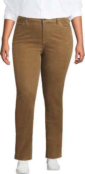Lands' End Lands'EndWomen'sPlusSizeMidRiseStraightLegCorduroyPants-20W-DarkToffee