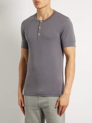 Hamilton And Hare - Short Sleeved Henley T Shirt - Mens - Grey