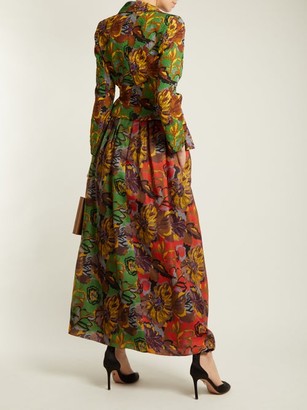 Duro Olowu Floral-print Silk-gazar Skirt - Green Multi