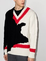 Thumbnail for your product : Alexander McQueen V-Neck Intarsia Knit Sweater