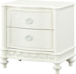 Walton Dorothy Ivory Finish Nightstand W/2 Drawers