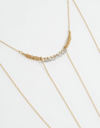 Orelia Chain Wrap Bar Drape Necklace