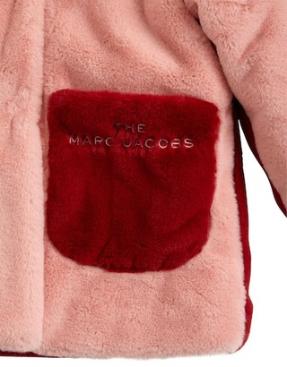 Little Marc Jacobs Color Block Faux Fur Coat