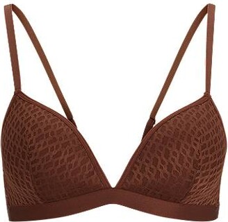 HUGO BOSS Lace triangle bra with contrast branded trims - ShopStyle