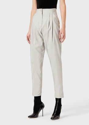 Giorgio Armani High-Waisted Trousers In Iridescent Taffeta