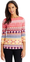 Thumbnail for your product : J.Mclaughlin Wavesong Boatneck Tee in Neo Alexi Brocade