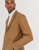 Thumbnail for your product : Jack and Jones wool overcoat in camel