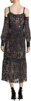 Thumbnail for your product : Nanette Lepore Picadilly Cold-Shoulder Velvet Burnout Midi Dress