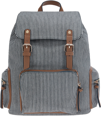 Accessorize Stripe Double Tab Backpack