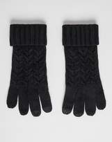 Thumbnail for your product : ASOS DESIGN Lambswool Fisherman Beanie & Gloves Boxed Gift Set In Black