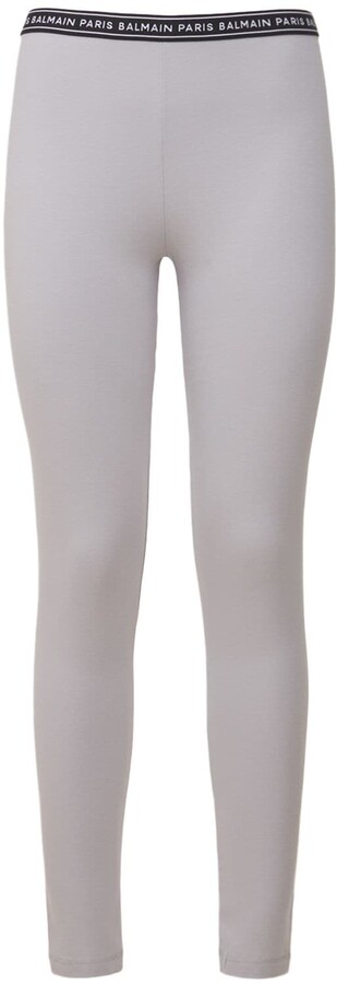Balmain Logo Stretch Cotton Jersey Leggings - ShopStyle