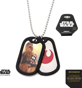 Disney Men's Star Wars Episode 7 Rebel Chewbacca with Rubber Silencer Double Dog Tag Pendant Necklace