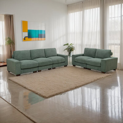 Lyndale 2-Piece Corduroy Upholstered Living Room Sofa Set