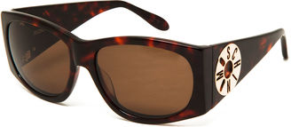 Moschino Monochromatic Logo-Disc Oval Sunglasses