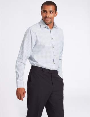 Marks and Spencer Pure Cotton Twill Regular Fit Shirt