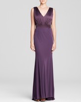 Thumbnail for your product : Vera Wang Gown - Deep V-Neck Mixed Material