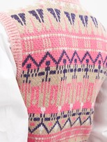 Thumbnail for your product : Paco Rabanne Metallic Intarsia-knitted Wool-blend Tank - Pink Multi
