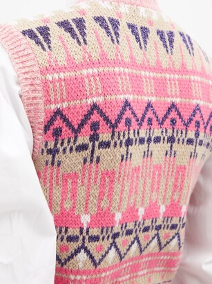 Paco Rabanne Metallic Intarsia-knitted Wool-blend Tank - Pink Multi