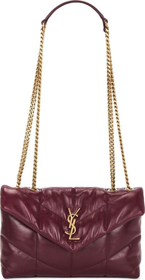 Saint Laurent Toy Puffer Bag in Burgundy