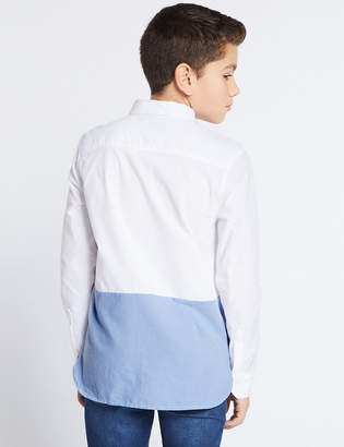 Marks and Spencer Pure Cotton Colour Block Shirt (3-16 Years)