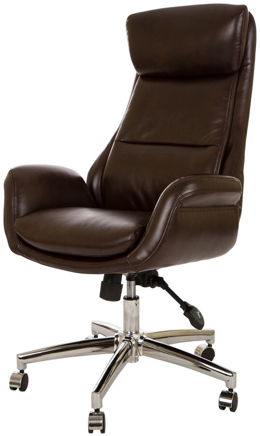 Glitzhome MidCentury Modern Bonded Leather Gaslift Adjustable Swivel Office Chair ShopStyle