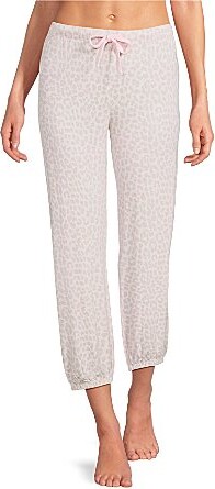 PJ Salvage Leopard Print Jersey Knit Drawstring Tie Coordinating Sleep Pants