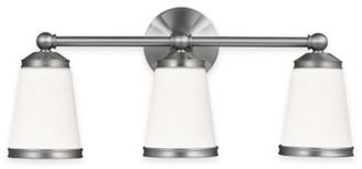 Feiss Eastwood 3-Light Vanity Light in Satin Nickel with CFL Bulb