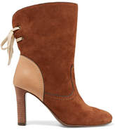 Thumbnail for your product : See by Chloe Lara Leather-trimmed Suede Ankle Boots