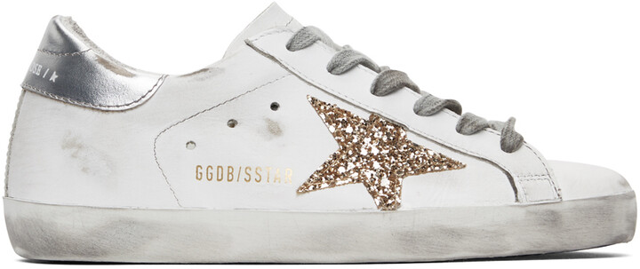 Golden Goose SSENSE Exclusive White & Silver Superstar Sneakers - ShopStyle